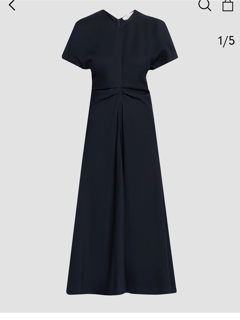A.L.C. Navy Maxi Dress with Pleated Front